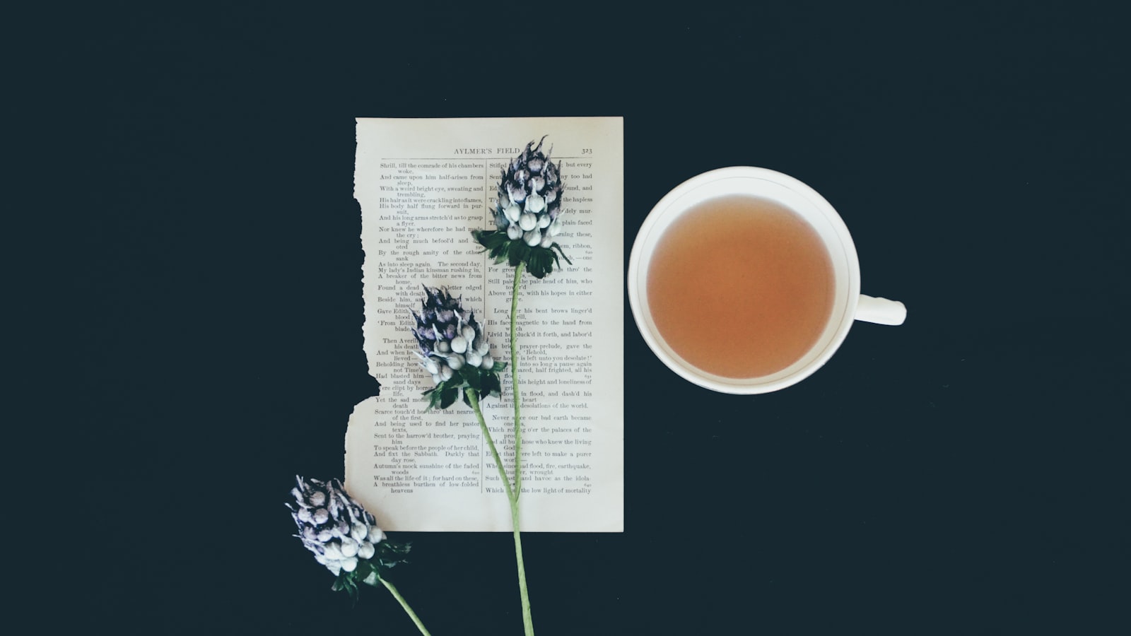 A glass cup of herbal infusion with fresh herbs resting nearby